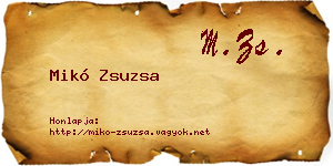 Mikó Zsuzsa névjegykártya